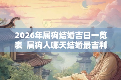 2026年属狗结婚吉日一览表  属狗人哪天结婚最吉利