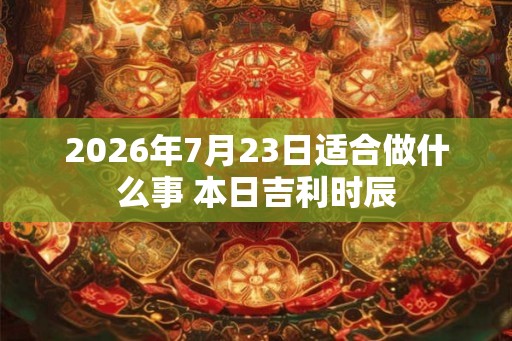 2026年7月23日适合做什么事 本日吉利时辰