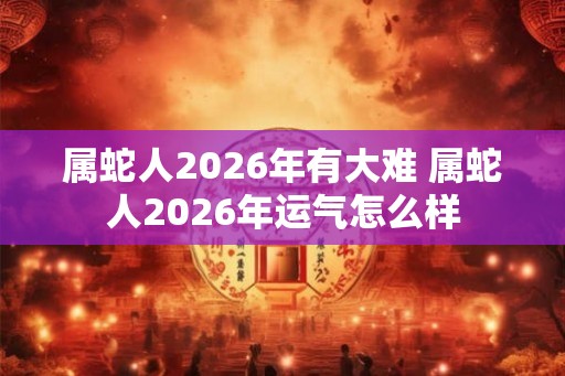 属蛇人2026年有大难 属蛇人2026年运气怎么样