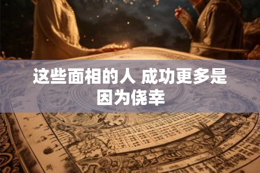 这些面相的人 成功更多是因为侥幸 这些面相的人 成功更多是因为侥幸