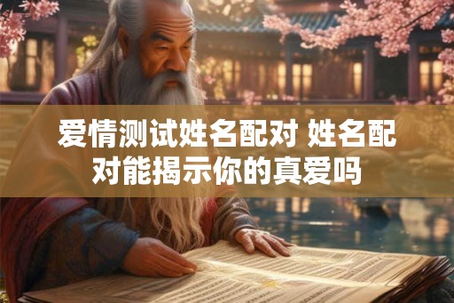 爱情测试姓名配对 姓名配对能揭示你的真爱吗