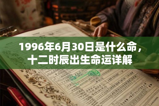 1996年6月30日是什么命,十二时辰出生命运详解 1996年6月30日是什么命,十二时辰出生命运详解