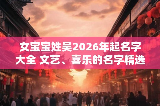 女宝宝姓吴2026年起名字大全 文艺、喜乐的名字精选