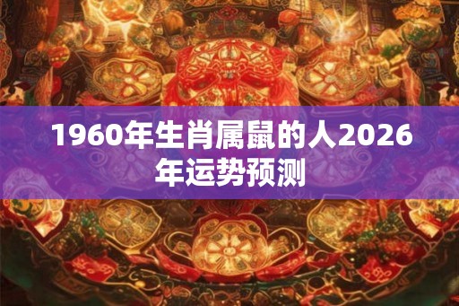 1960年生肖属鼠的人2026年运势预测