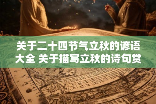 关于二十四节气立秋的谚语大全 关于描写立秋的诗句赏析