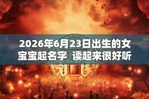 2026年6月23日出生的女宝宝起名字  读起来很好听