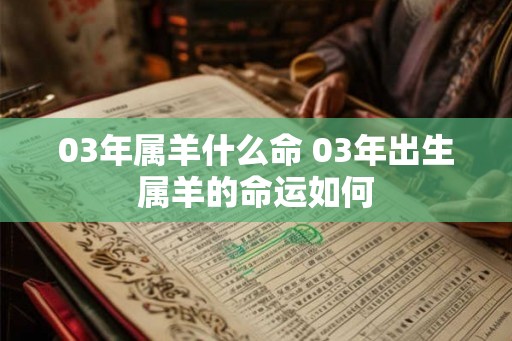 03年属羊什么命 03年出生属羊的命运如何