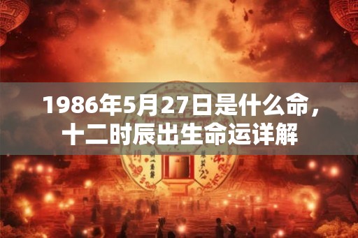 1986年5月27日是什么命，十二时辰出生命运详解