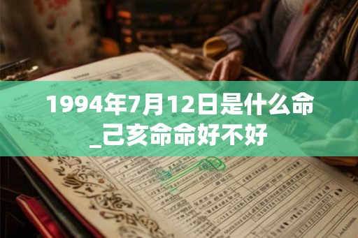 1994年7月12日是什么命_己亥命命好不好