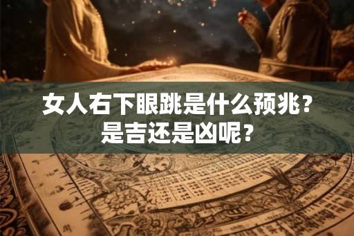 女人右下眼跳是什么预兆？是吉还是凶呢？
