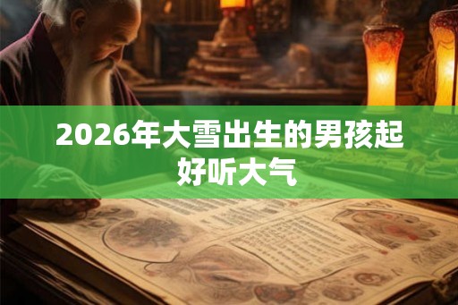2026年大雪出生的男孩起 好听大气 2026年大雪出生的男孩起 好听大气