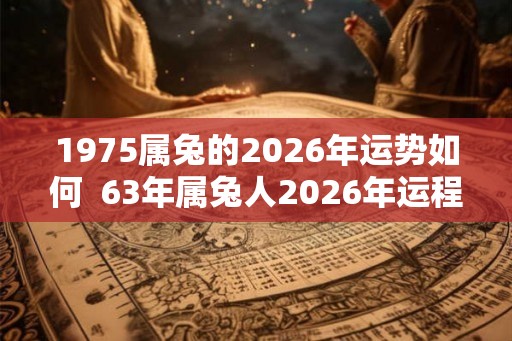 1975属兔的2026年运势如何  63年属兔人2026年运程