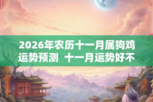 2026年农历十一月属狗鸡运势预测  十一月运势好不好