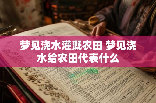 梦见浇水灌溉农田 梦见浇水给农田代表什么