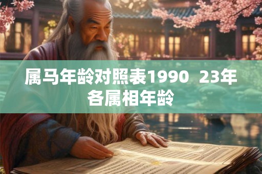 属马年龄对照表1990  23年各属相年龄