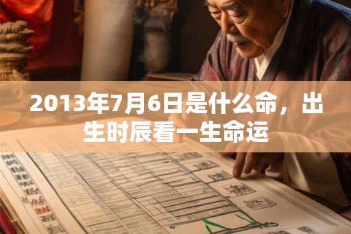2013年7月6日是什么命，出生时辰看一生命运