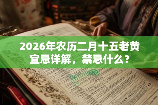 2026年农历二月十五老黄宜忌详解，禁忌什么？