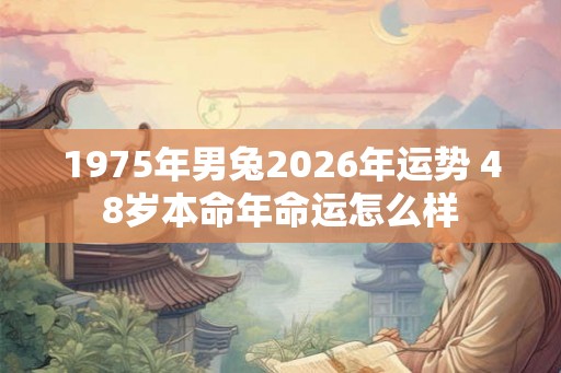 1975年男兔2026年运势 48岁本命年命运怎么样
