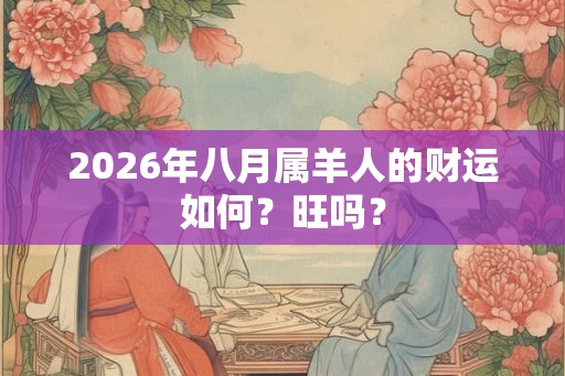 2026年八月属羊人的财运如何？旺吗？