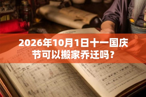 2026年10月1日十一国庆节可以搬家乔迁吗？