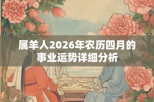 属羊人2026年农历四月的事业运势详细分析