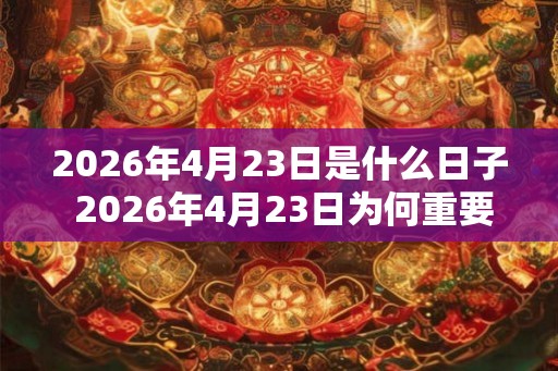 2026年4月23日是什么日子 2026年4月23日为何重要