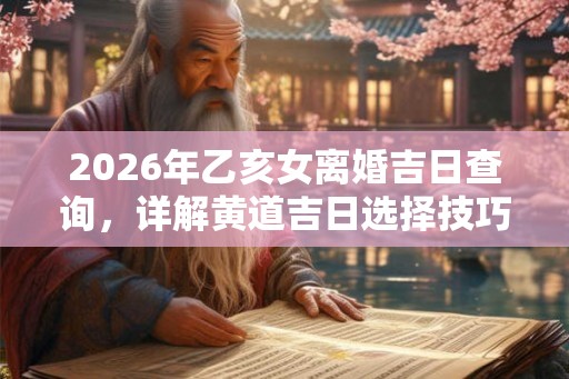 2026年乙亥女离婚吉日查询，详解黄道吉日选择技巧