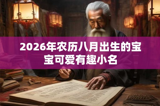 2026年农历八月出生的宝宝可爱有趣小名