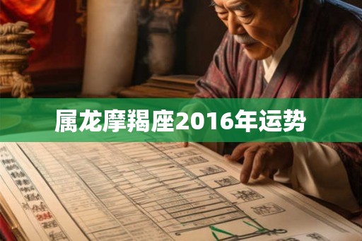 属龙摩羯座2016年运势
