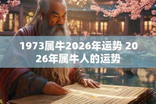 1973属牛2026年运势 2026年属牛人的运势