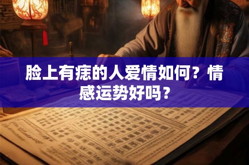 脸上有痣的人爱情如何？情感运势好吗？
