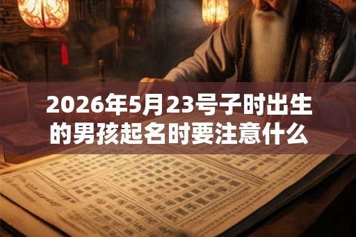 2026年5月23号子时出生的男孩起名时要注意什么