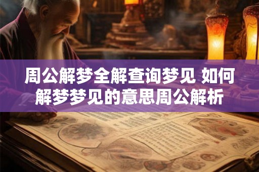 周公解梦全解查询梦见 如何解梦梦见的意思周公解析