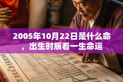 2005年10月22日是什么命，出生时辰看一生命运