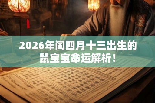 2026年闰四月十三出生的鼠宝宝命运解析！