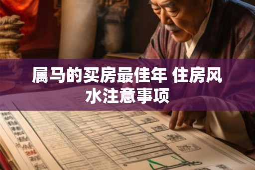 属马的买房最佳年 住房风水注意事项
