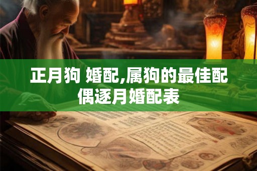 正月狗 婚配,属狗的最佳配偶逐月婚配表
