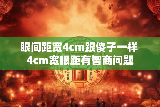 眼间距宽4cm跟傻子一样 4cm宽眼距有智商问题 眼间距宽4cm跟傻子一样 4cm宽眼距有智商问题
