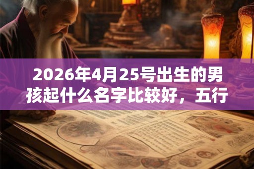 2026年4月25号出生的男孩起什么名字比较好，五行属什么