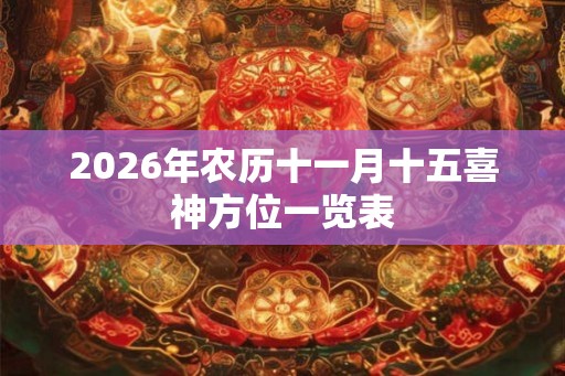 2026年农历十一月十五喜神方位一览表
