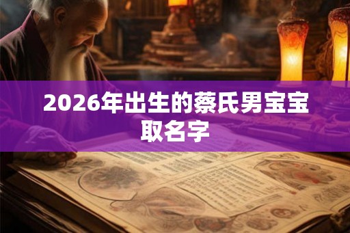 2026年出生的蔡氏男宝宝取名字