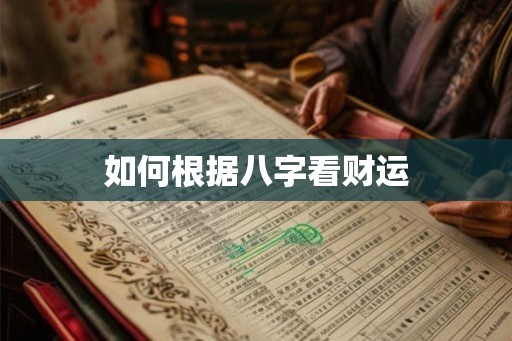 如何根据八字看财运