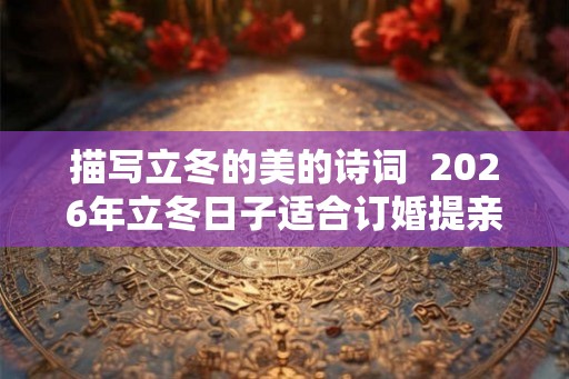描写立冬的美的诗词  2026年立冬日子适合订婚提亲吗