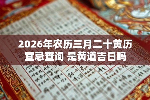 2026年农历三月二十黄历宜忌查询 是黄道吉日吗