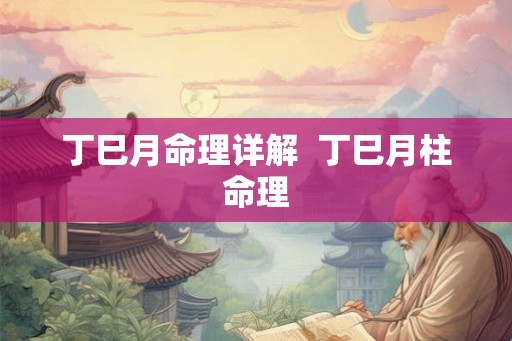 丁巳月命理详解  丁巳月柱命理