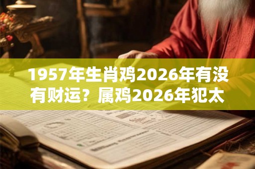 1957年生肖鸡2026年有没有财运？属鸡2026年犯太岁吗？