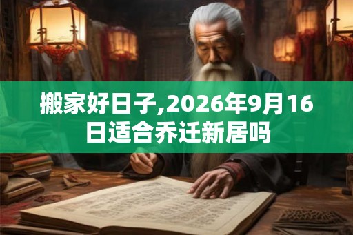 搬家好日子,2026年9月16日适合乔迁新居吗