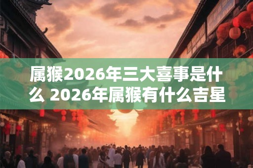 属猴2026年三大喜事是什么 2026年属猴有什么吉星