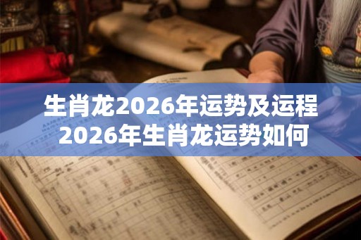 生肖龙2026年运势及运程 2026年生肖龙运势如何