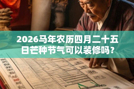 2026马年农历四月二十五日芒种节气可以装修吗？